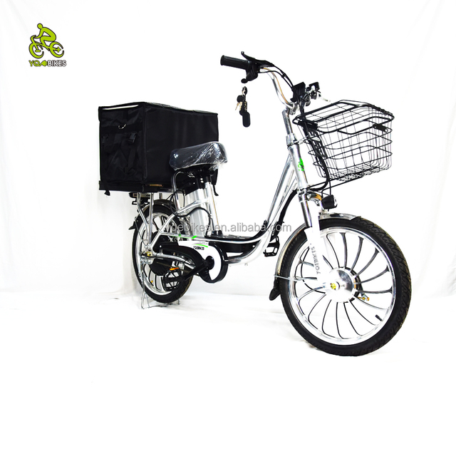 YQEBIKES OEM 350w Best Powerful Aluminum Frame City Bike Electric E Bike With Rear Rack&delivery Box for Adults