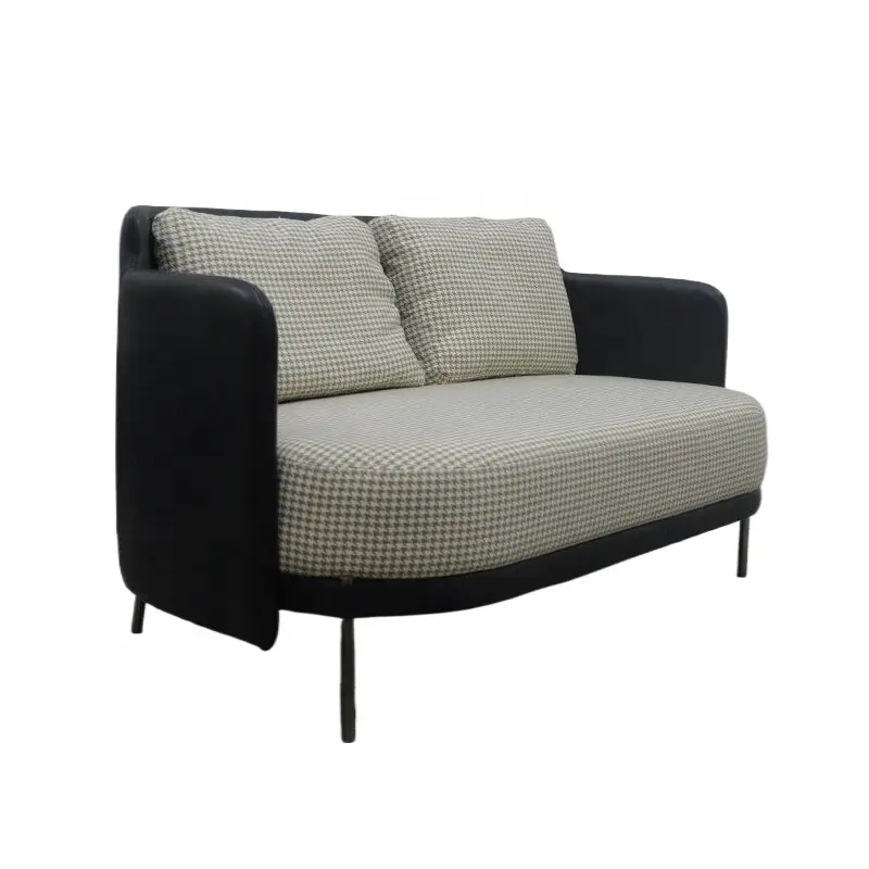Gorman đồ nội thất cao cấp Ý Thiết kế phòng khách sofa Set đồ nội thất Vải Bọc Kim Loại Cơ sở 2 chỗ ngồi sofa
