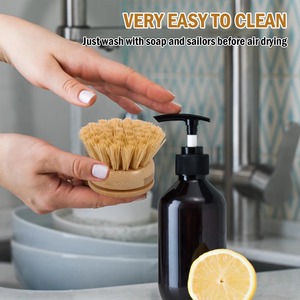 Cepillo para Platos de Cocina de Bambú Natural, Herramienta de Limpieza Ecológica con Cabezal de Cepillo para Lavar Ollas y Estufas - Product Image 6