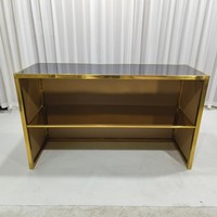 Comptoir de bar pliable en acrylique avec structure en acier inoxydable doré