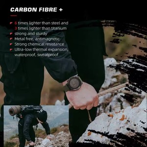 NORTH EDGE ALPS Montre Digitale Originale pour Homme Fibre de Carbone Extérieur Antichoc Sport Super Légère Boussole Étanche 50M Montre-Bracelet - Product Image 5