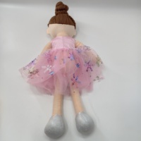OEM ODM Poupée en peluche personnalisée pour filles, robe tutu rose à flocons de neige, jouet en peluche pour enfants