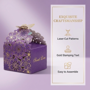 <span class=keywords><strong>Caja</strong></span> de Papel <span class=keywords><strong>para</strong></span> Dulces con Diseño de Mariposa y Flores, Recuerdos Románticos <span class=keywords><strong>para</strong></span> Bodas, <span class=keywords><strong>Caja</strong></span> de <span class=keywords><strong>Regalo</strong></span> Bonita <span class=keywords><strong>para</strong></span> Bodas, <span class=keywords><strong>Cumpleaños</strong></span> y Fiestas - Product Image 4