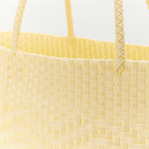 Bag Plastic Tote Bag Market Woven Straw Basket African Beach Bag Reusable Big Capacity Weaving Plastic Grocery Shopping Tote Bag