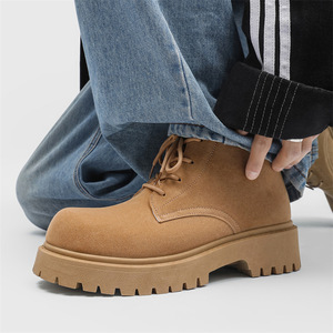 Botas Derby de Invierno, Nuevas Botas de Tobillo Retro con Forro de Piel, Tendencia de Moda, Botas de Cuero con Cordones Amarillos Grandes, Evergreen - Product Image 6