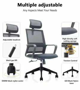 Accoudoirs réglables à dossier en maille robuste Chaise <span class=keywords><strong>de</strong></span> <span class=keywords><strong>bureau</strong></span> pivotante roulante avec siège respirant pour <span class=keywords><strong>de</strong></span> longues heures <span class=keywords><strong>de</strong></span> travail - Product Image 3