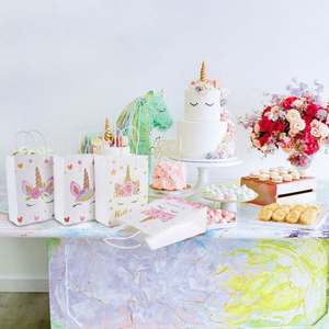 KM China Wholesale Cheap Personalized <b>Paper</b> Gift <b>Bag</b> Custom logo Gift <b>Bag</b> Birthday with unicorn Design - Product Image 4