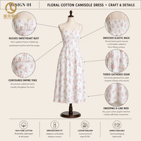 Robe midi florale blanche personnalisable pour femme, style bohème, à fines bretelles et taille haute, idéale pour l'été