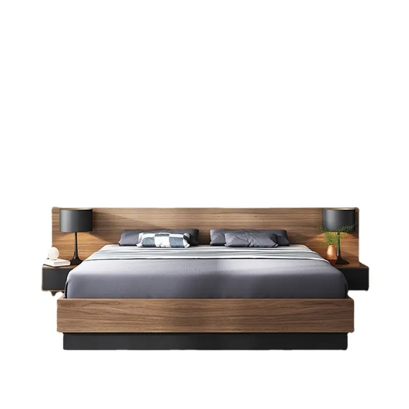 OEM Custom Japanese Style Tatami Bed Frame Modern Solid Wooden King Queen Size Platform Bed With Optional Storage And Nightstand