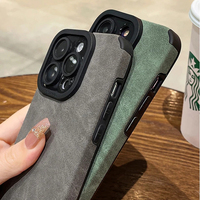 Coque antichoc en silicone et cuir mat tendance avec protection d'objectif pour iPhone 17 16 Pro Max 16E 13 12 Mini 11 14 15 Plus