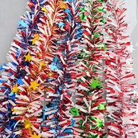 Guirlandes de Noël en étoiles et rubans en plastique dense, décorations murales pour fêtes, mariages et événements festifs, vente en gros