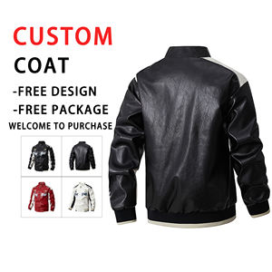 Printemps Automne Vente en gros de veste de <span class=keywords><strong>moto</strong></span> personnalisée en <span class=keywords><strong>cuir</strong></span> artificiel Nouvelle tendance Vêtements de sport coupe-vent à col montant pour hommes - Product Image 4