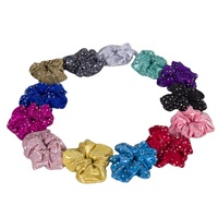 Scrunchies en strass violet néon pour cheerleading, couleurs personnalisées, accessoires de cheveux de gymnastique pour les cheerleaders