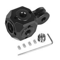 Mini Adattatore per Treppiede Magic Cube con Fori 1/4 3/8 ARRI per GoPro 13, Insta360 X4, Supporto per Microfono LED