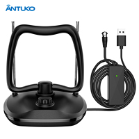 ANTUKO AN-4011 Antenne TV numérique intérieure à réception de signal puissante avec conception à double tige