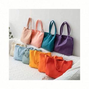 ถุงผ้าแคนวาสสีพื้นแบบรักษ์โลก ใช้ซ้ำได้ พิมพ์โลโก้ตามสั่ง ขายส่ง - Product Image 1