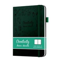 Carnet créatif A5 à succès, bloc-notes avec pages intérieures lignées horizontales au laser, ruban bicolore, journal avec élastique