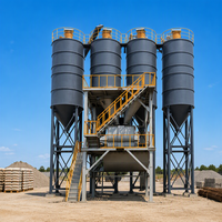 Ligne de production de mortier sec en grande tour 100t/h avec mélangeur zéro gravité pour mortier isolant thermique, solution clé en main automatique