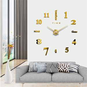 Horloge murale 3D créative en acrylique à faible MOQ, décoration murale DIY, horloge murale 3D grand format à faire soi-même - Product Image 1