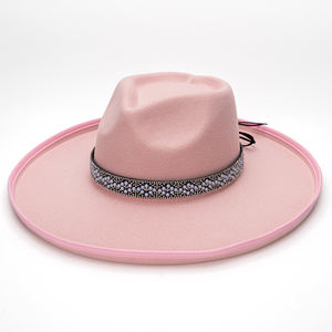 Chapeau Fedora à <span class=keywords><strong>large</strong></span> bord en <span class=keywords><strong>feutre</strong></span> de laine pour adultes uni ivoire rose végétalien <span class=keywords><strong>feutre</strong></span> <span class=keywords><strong>crayon</strong></span> rouleau bord fêtes pêche affaires décontracté - Product Image 2
