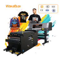 Mesin Printer DTF Worldcolor 60cm 2 I3200A1 Head 24 inci Double Head Xp600/i3200A1 untuk Cetak Kaos dengan Oven dan Penggoyang Bubuk