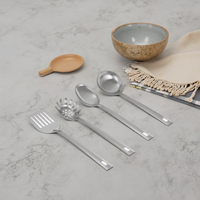 Ensemble d'ustensiles de cuisine avec poignée de qualité en acier inoxydable comprenant un kit de spatule pour la friture et la cuillère à soupe qui fuit pour ustensiles de cuisine