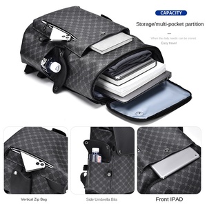 Mochila escolar para estudiantes de viaje de negocios con diseño tejido de sentido avanzado para hombre, gran capacidad, PVC, poliéster, resistente al agua - Product Image 3