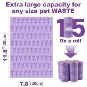 Pet Custom Eco-Friendly Simple Lavender Scent Biodegradable <b>Compostable</b> Degradable Dog Poop <b>Bags</b> - Product Image 2