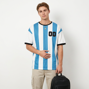เสื้อเบสบอลผู้ชายแบบคัสตอม คอกลม แขนสั้น ผ้าตาข่ายระบายอากาศ โพลีเอสเตอร์ 100% พิมพ์ลายดิจิทัล เป็นมิตรกับสิ่งแวดล้อม เอวยางยืด - Product Image 4