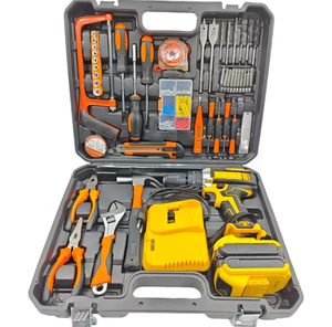 <span class=keywords><strong>Perceuse</strong></span> à percussion sans fil industrielle, diamètre de perçage maximal de 10 mm, vitesse variable, livrée avec clé et boîte à batterie, ensemble d'outils électriques - Product Image 2