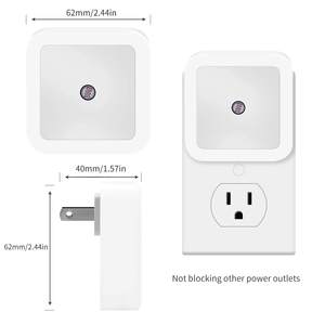 Luz Nocturna Enchufable de 0.5W con Sensor Automático de Oscuridad a Amanecer, Fuente de Luz LED Cálida para Habitación Infantil, Dormitorio, Baño, Guardería - Product Image 2