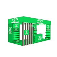 Boîte lumineuse publicitaire modulaire 10x20 en aluminium SEG personnalisée pour présentoir de tissu par sublimation, idéale pour les salons professionnels et les stands d'exposition, facile à monter
