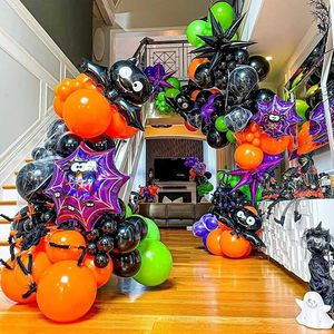 Lots <span class=keywords><strong>de</strong></span> ballons d'Halloween en gros, 134 pièces, <span class=keywords><strong>noir</strong></span>, orange, violet, vert, version brillante, ballons en latex gonflables à l'hélium/à l'air, anniversaire - Product Image 4