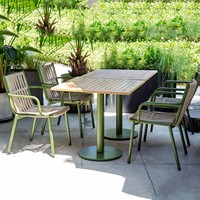 Ensemble de 3 chaises de jardin en rotin tressé avec table à manger en métal, style nordique, pour patio et jardin