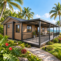 Maison modulaire préfabriquée Ropical, maisons pliables, 3 chambres avec grande terrasse couverte