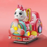 Haute qualité à monnayeur en fibre de verre Kiddie Ride dessin animé Animal lapin balançoire Machine voitures à bascule pour enfants