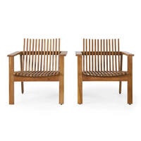 Fauteuil d'extérieur de luxe classique et minimaliste en bois massif d'acacia naturel pour salle à manger, café, salon, jardin, patio, balcon, plage, hôtel