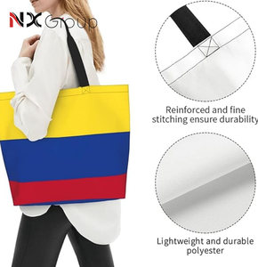 Sacs de courses fourre-tout avec drapeau national colombien, cadeau souvenir pour les supporters de football en gros - Product Image 6