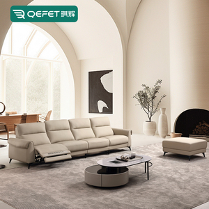 Juegos de sofás modernos de lujo de diseño italiano, muebles modernos para sala de estar de <span class=keywords><strong>4</strong></span> <span class=keywords><strong>plazas</strong></span>, muebles para sala de estar, sofá <span class=keywords><strong>reclinable</strong></span> de cuero eléctrico - Product Image 1