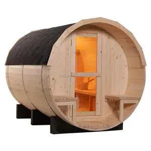 Wholesale Canadian Hemlock/Cedar Steam Barrel Sauna Rooms Outdoor for sale