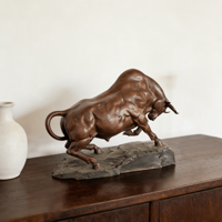 Escultura de Toro de Bronce de Alta Calidad, Figuras de Animales de Bronce Personalizadas para Decoración del Hogar
