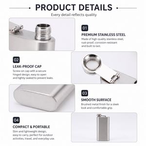 Gourde à liqueur portable en acier inoxydable de 140 ml (5 oz) avec logo personnalisé, idéale pour le camping - Product Image 4