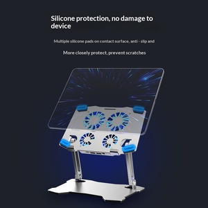 <span class=keywords><strong>Support</strong></span> de refroidissement pour tablette en alliage d'aluminium, 4 ventilateurs <span class=keywords><strong>silencieux</strong></span>, hauteur réglable, <span class=keywords><strong>support</strong></span> ergonomique pour tablette de jeu pour iPad - Product Image 4