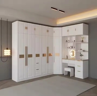 Armoires de Qualité à Vendre Chaude, Combinaison Moderne Modulaire avec Bordure Dorée, pour Dressing et Meubles de Rangement