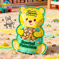 Op maat gemaakte, gestanste, staande pouch met venster, voedselveilige gelamineerde verpakking voor kindersnacks, zoals snoep, koekjes en gedroogd fruit.