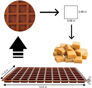 Molde de Silicona Cuadrado Marrón para Dulces, 80 Cavidades, para Chocolate, Gelatina, Fudge, Caramelo, Cubitos de Hielo, Libre de BPA, Fácil de Desmoldar - Product Image 3