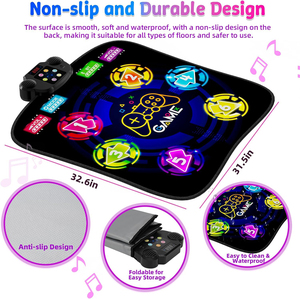 Tapis de danse électronique pour enfants avec 6 lumières LED, musique Bluetooth, 5 modes de <span class=keywords><strong>jeu</strong></span>, cadeaux, jouets - Product Image 3