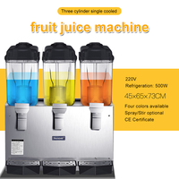 Distributeur de jus 17L*3 réservoirs pour restaurant et usage domestique, machine de comptoir pour limonade et yaourt glacé