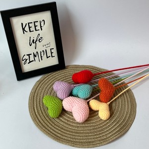 Tay Dệt Kim Dệt Hình Trái Tim Hoa Dệt Món Quà Nhân Tạo Bó Hoa Crochet Giá Tốt Nhất Crochet Trang Trí Hoa - Product Image 4