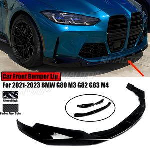 <b>For</b> 2021-2023 BMW G80 M3 G82 G83 M4 <b>Car</b> Front Bumper Lip Splitter <b>Diffuser</b> Spoiler Fender Carbon Fiber Style Glossy Black - Product Image 1